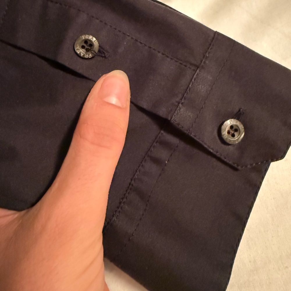 Prada Black Button Down Cinched Waist Quarter Sle… - image 5